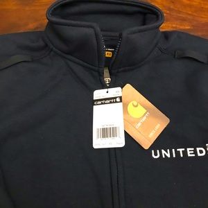 Carhartt Sweatshirt XS Navy Blue Full Zip Orignial Fit United Airlines Logo NWT